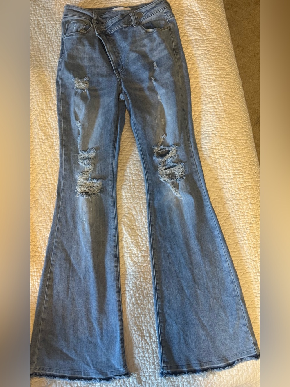 KanCan Light Blue Distressed Flare Jeans